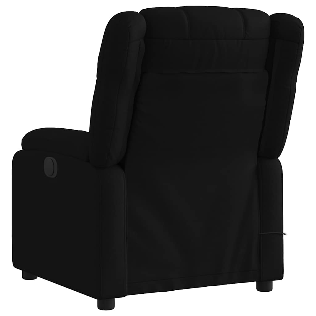 vidaXL Fotoliu de masaj rabatabil, negru, material textil