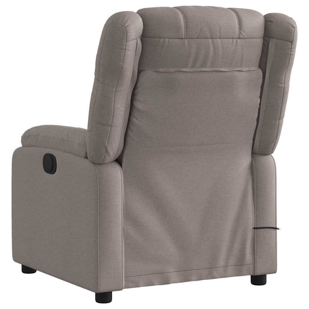 vidaXL Fotoliu de masaj rabatabil, gri taupe, material textil