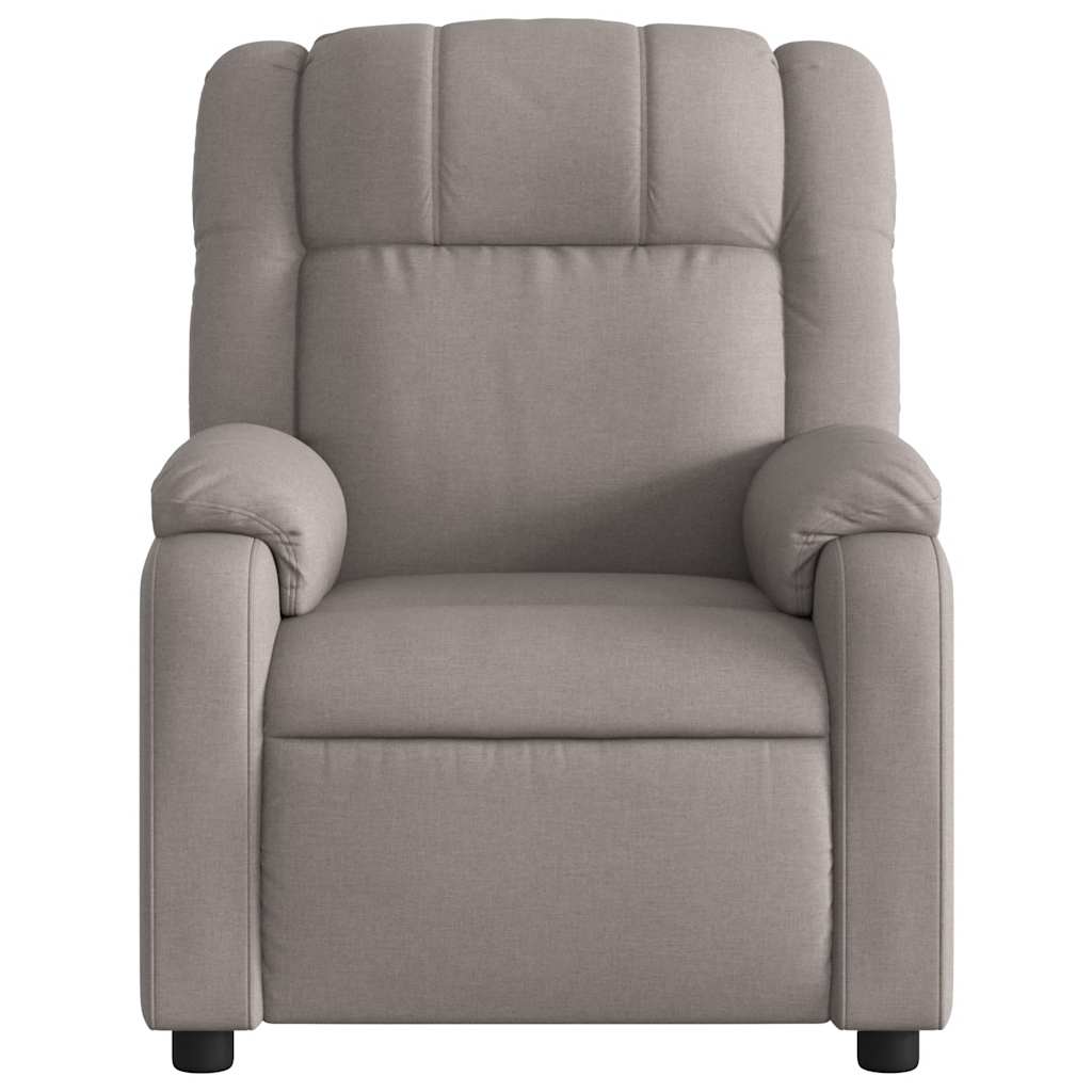 vidaXL Fotoliu de masaj rabatabil, gri taupe, material textil