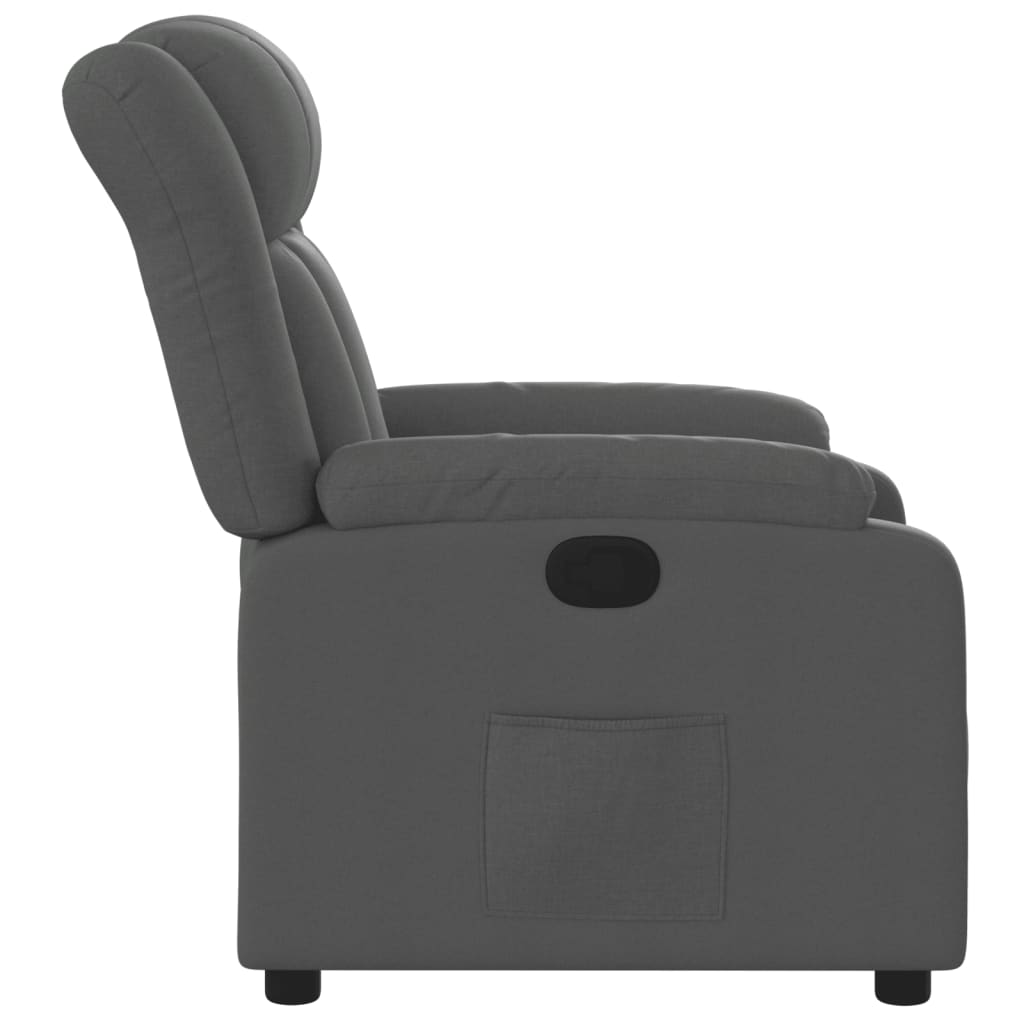 vidaXL Fotoliu rabatabil, gri închis, material textil