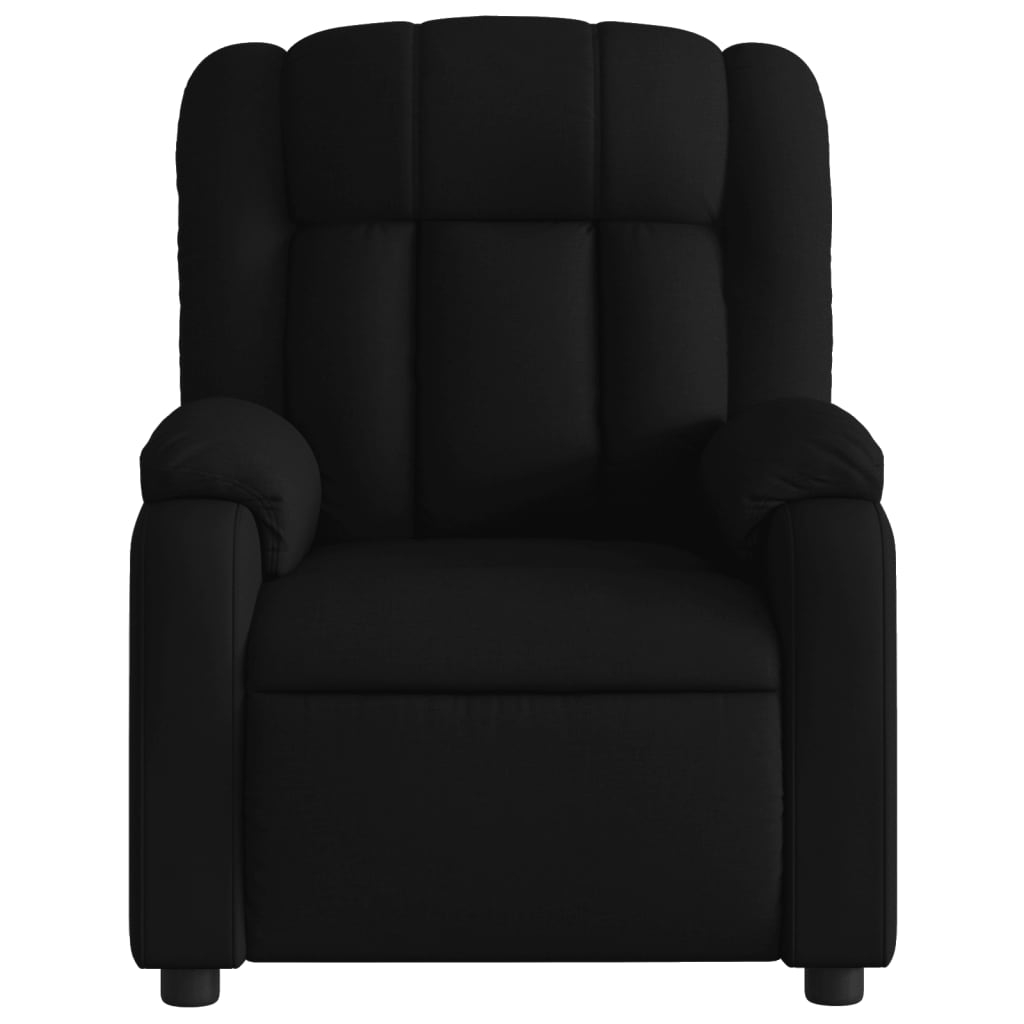 vidaXL Fotoliu rabatabil, negru, material textil vidaXL Fotoliu rabatabil, negru, material textil