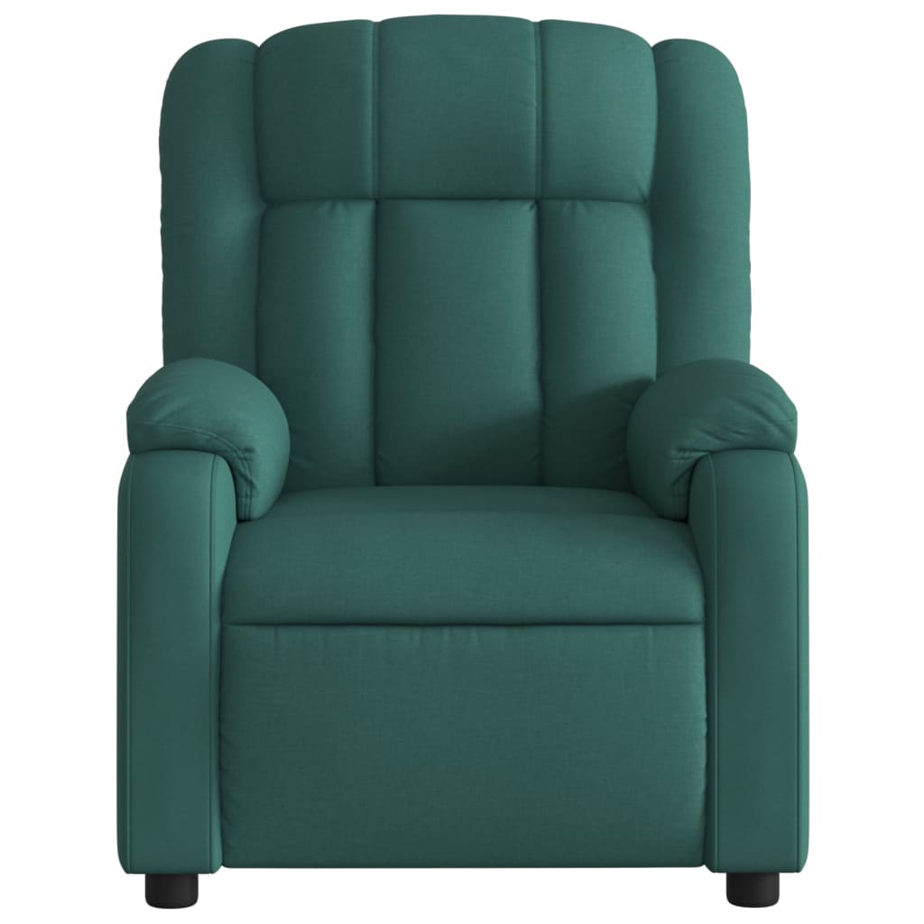 vidaXL Fotoliu rabatabil, verde închis, material textil vidaXL Fotoliu rabatabil, verde închis, material textil