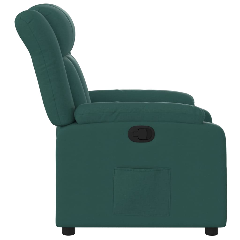 vidaXL Fotoliu rabatabil, verde închis, material textil vidaXL Fotoliu rabatabil, verde închis, material textil