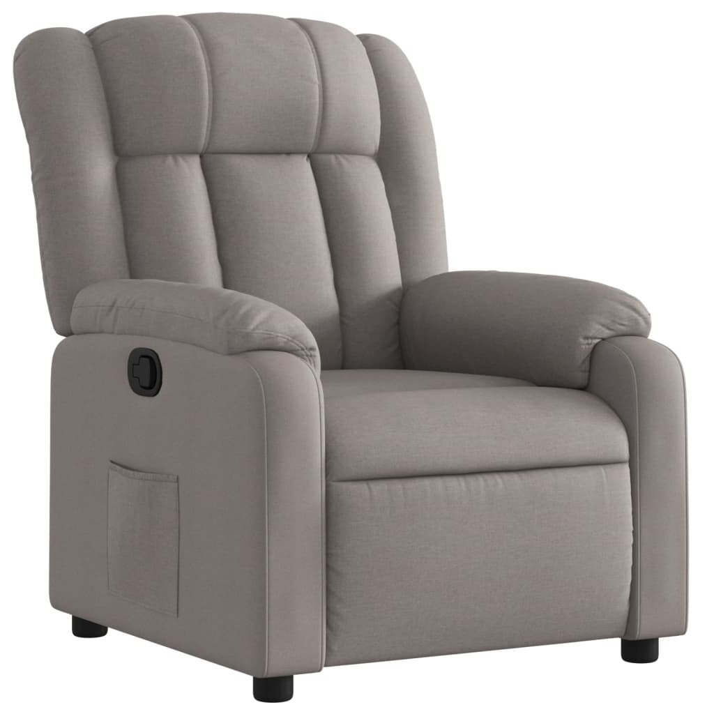 vidaXL Fotoliu rabatabil, gri taupe, material textil