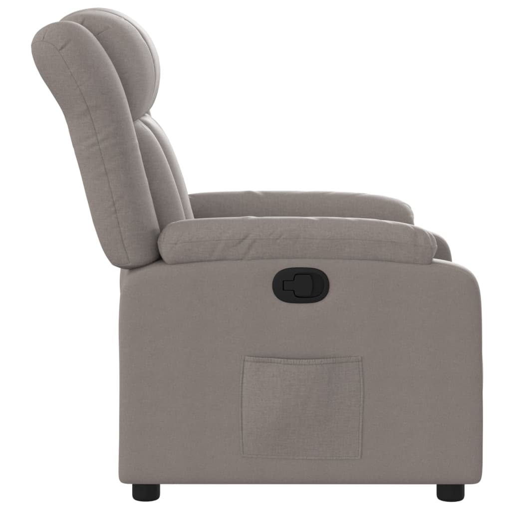 vidaXL Fotoliu rabatabil, gri taupe, material textil