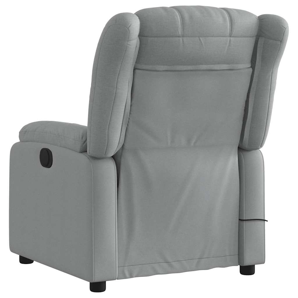 vidaXL Fotoliu de masaj rabatabil, gri deschis, textil