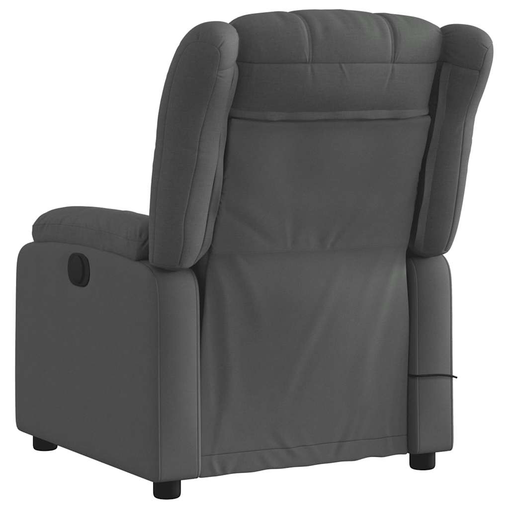 vidaXL Fotoliu de masaj rabatabil, gri închis, material textil