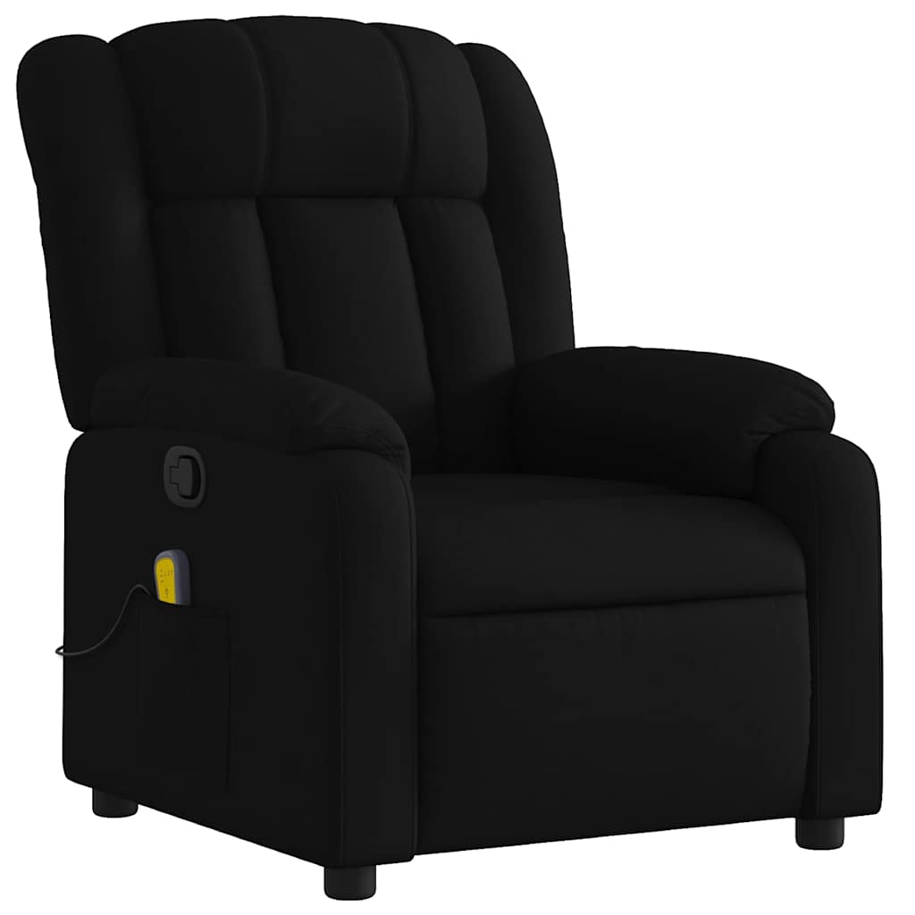 vidaXL Fotoliu de masaj rabatabil, negru, material textil
