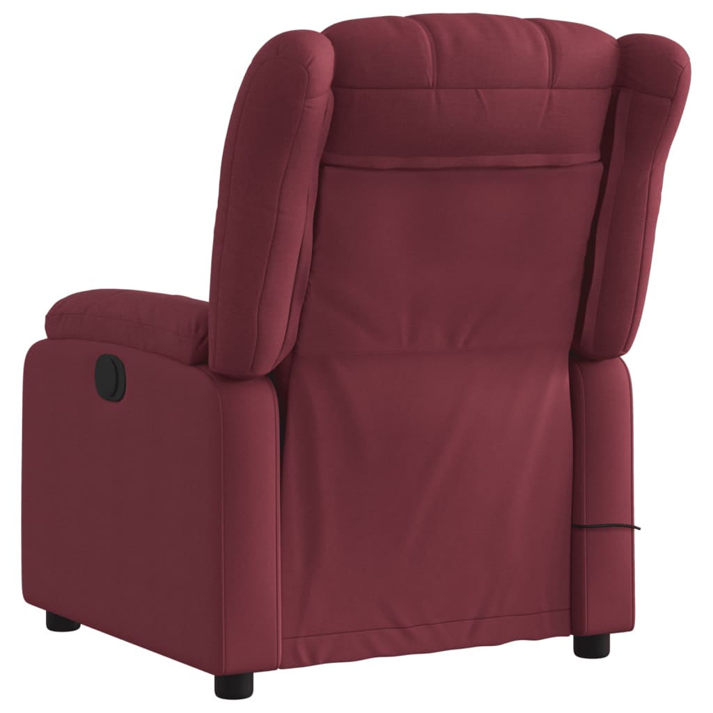 vidaXL Fotoliu de masaj rabatabil, roșu vin, material textil vidaXL Fotoliu de masaj rabatabil, roșu vin, material textil