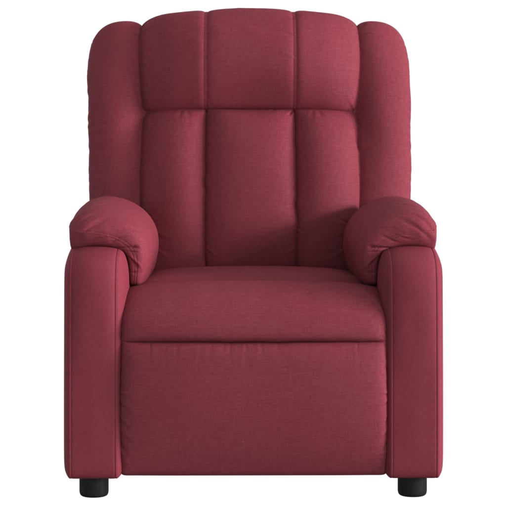 vidaXL Fotoliu de masaj rabatabil, roșu vin, material textil vidaXL Fotoliu de masaj rabatabil, roșu vin, material textil