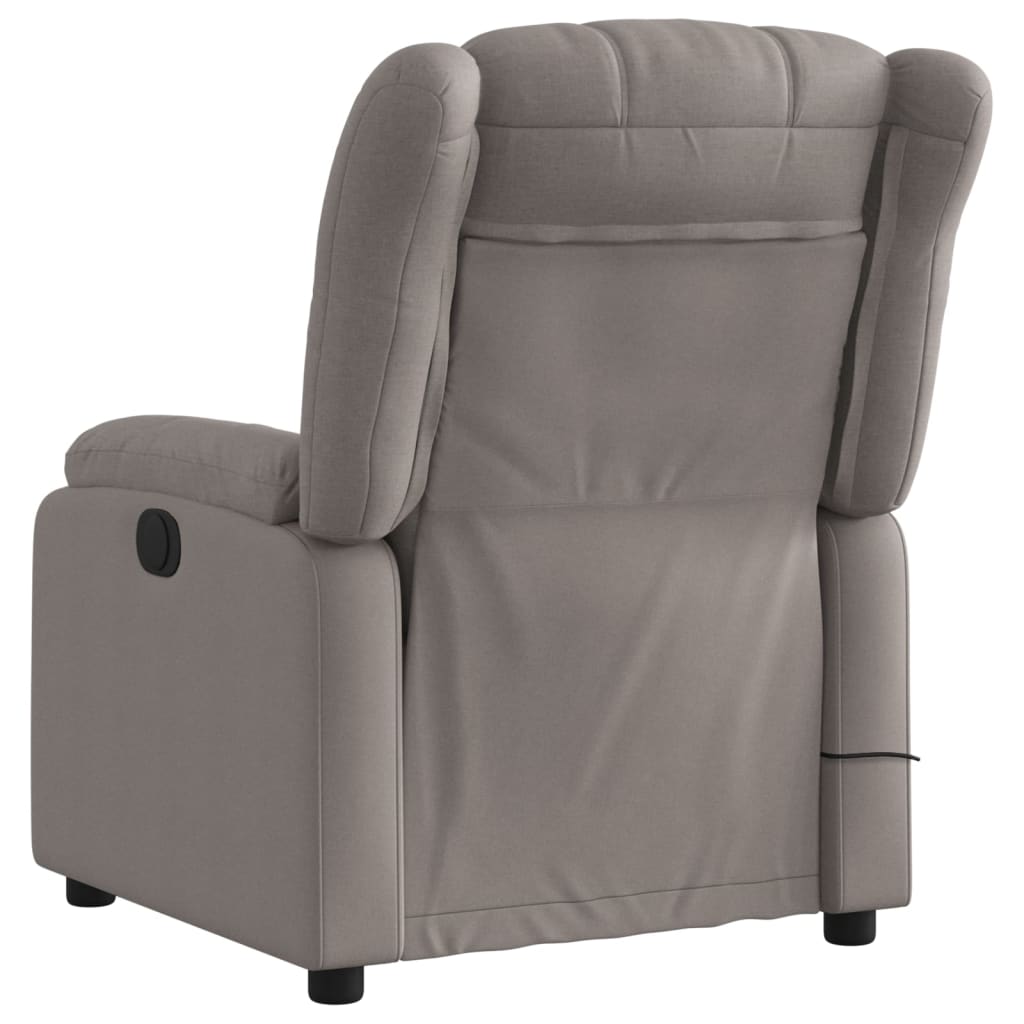 vidaXL Fotoliu de masaj rabatabil, gri taupe, material textil