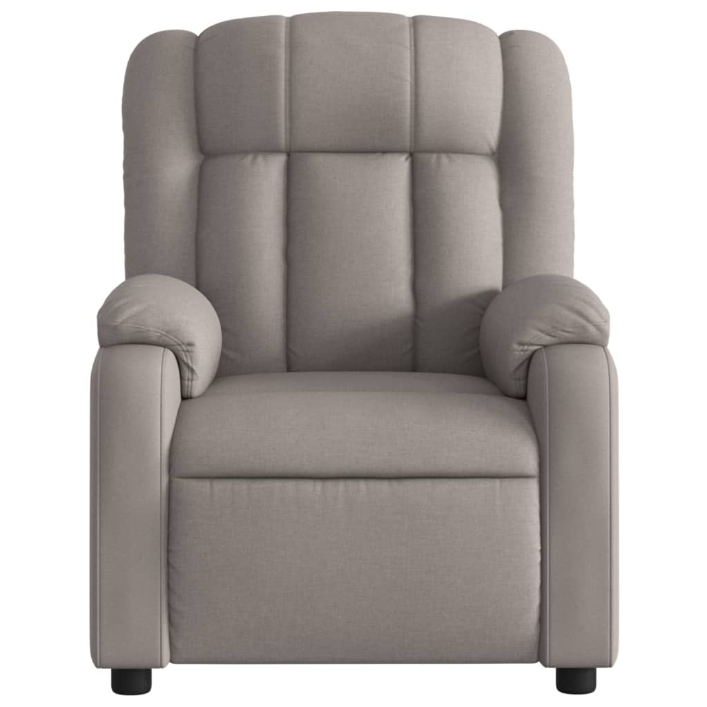 vidaXL Fotoliu de masaj rabatabil, gri taupe, material textil