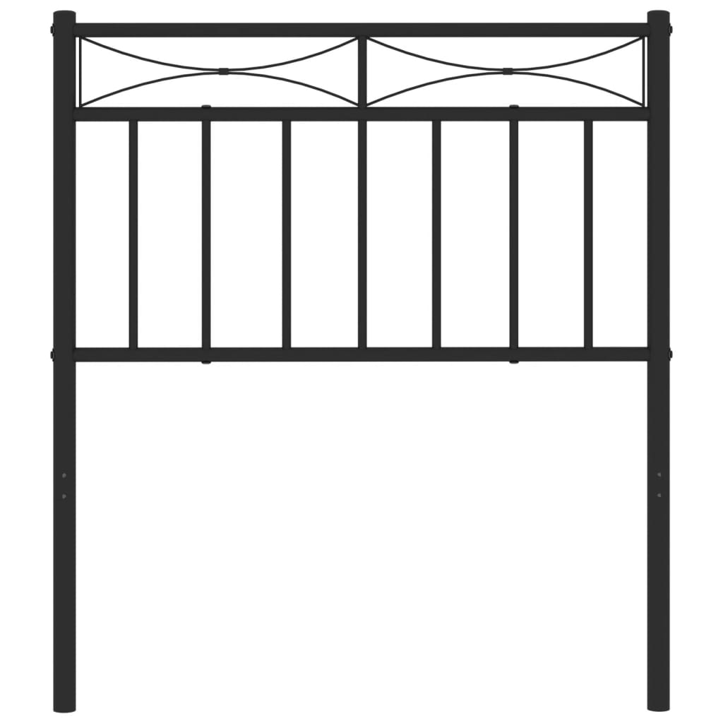 vidaXL Tăblie de pat metalică, negru, 75 cm