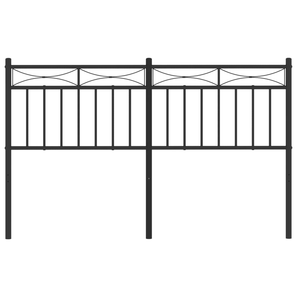 vidaXL Tăblie de pat metalică, negru, 140 cm