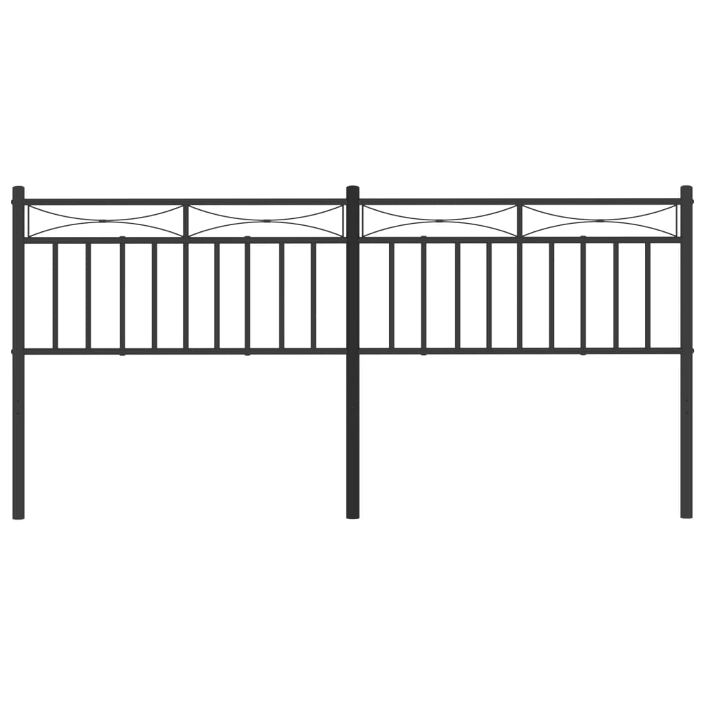 vidaXL Tăblie de pat metalică, negru, 200 cm