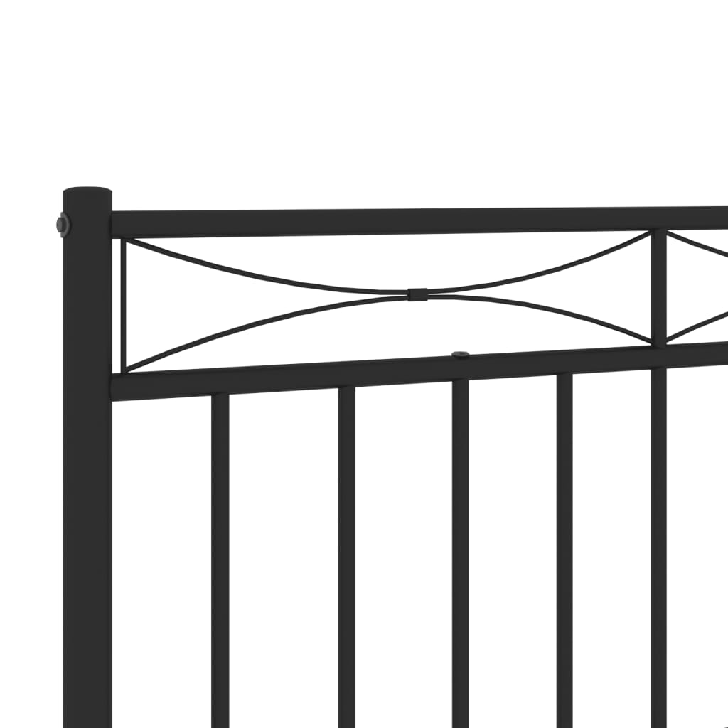 vidaXL Tăblie de pat metalică, negru, 200 cm