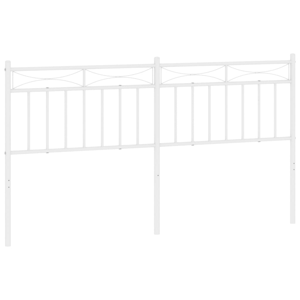 vidaXL Tăblie de pat metalică, alb, 160 cm