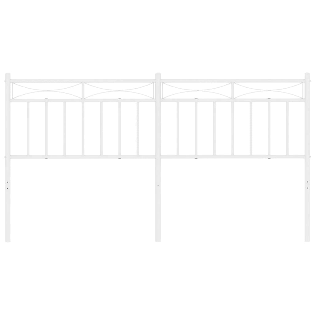vidaXL Tăblie de pat metalică, alb, 160 cm