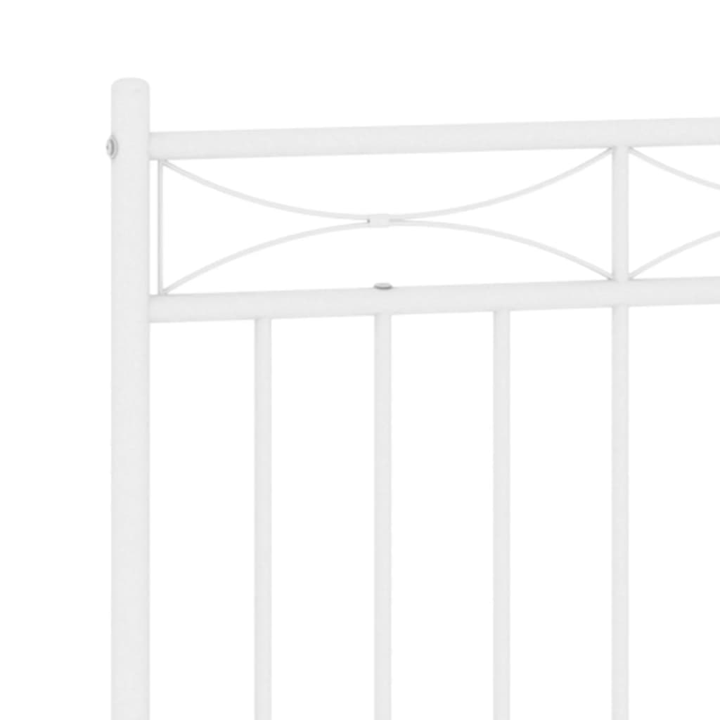 vidaXL Tăblie de pat metalică, alb, 160 cm