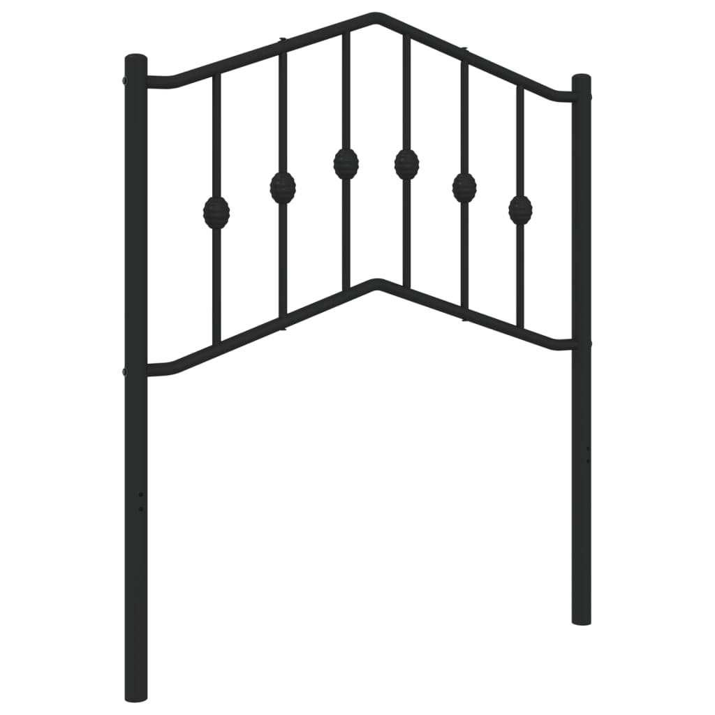 vidaXL Tăblie de pat metalică, negru, 75 cm