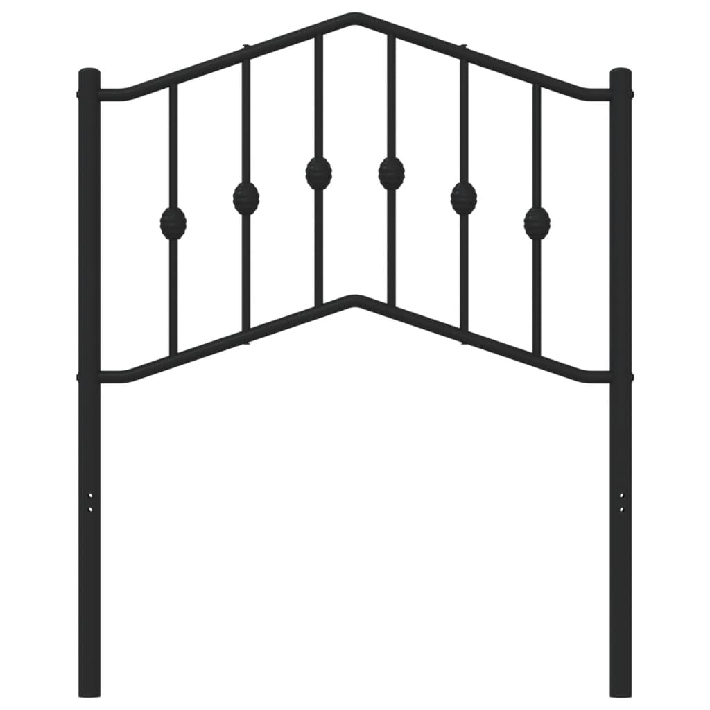 vidaXL Tăblie de pat metalică, negru, 75 cm