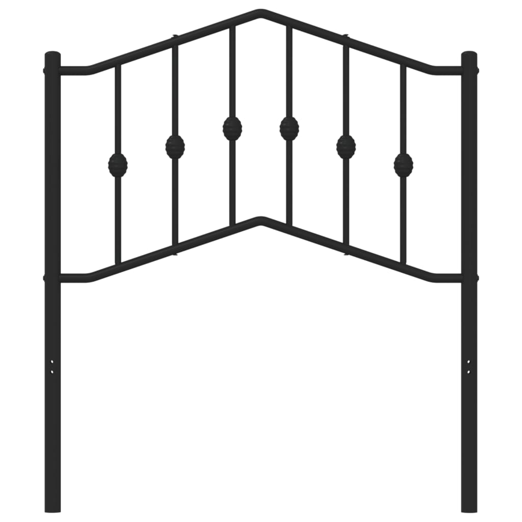 vidaXL Tăblie de pat metalică, negru, 80 cm