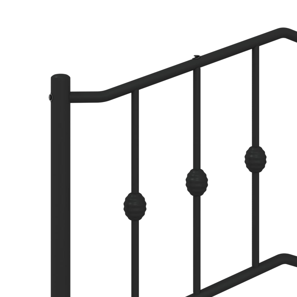 vidaXL Tăblie de pat metalică, negru, 90 cm