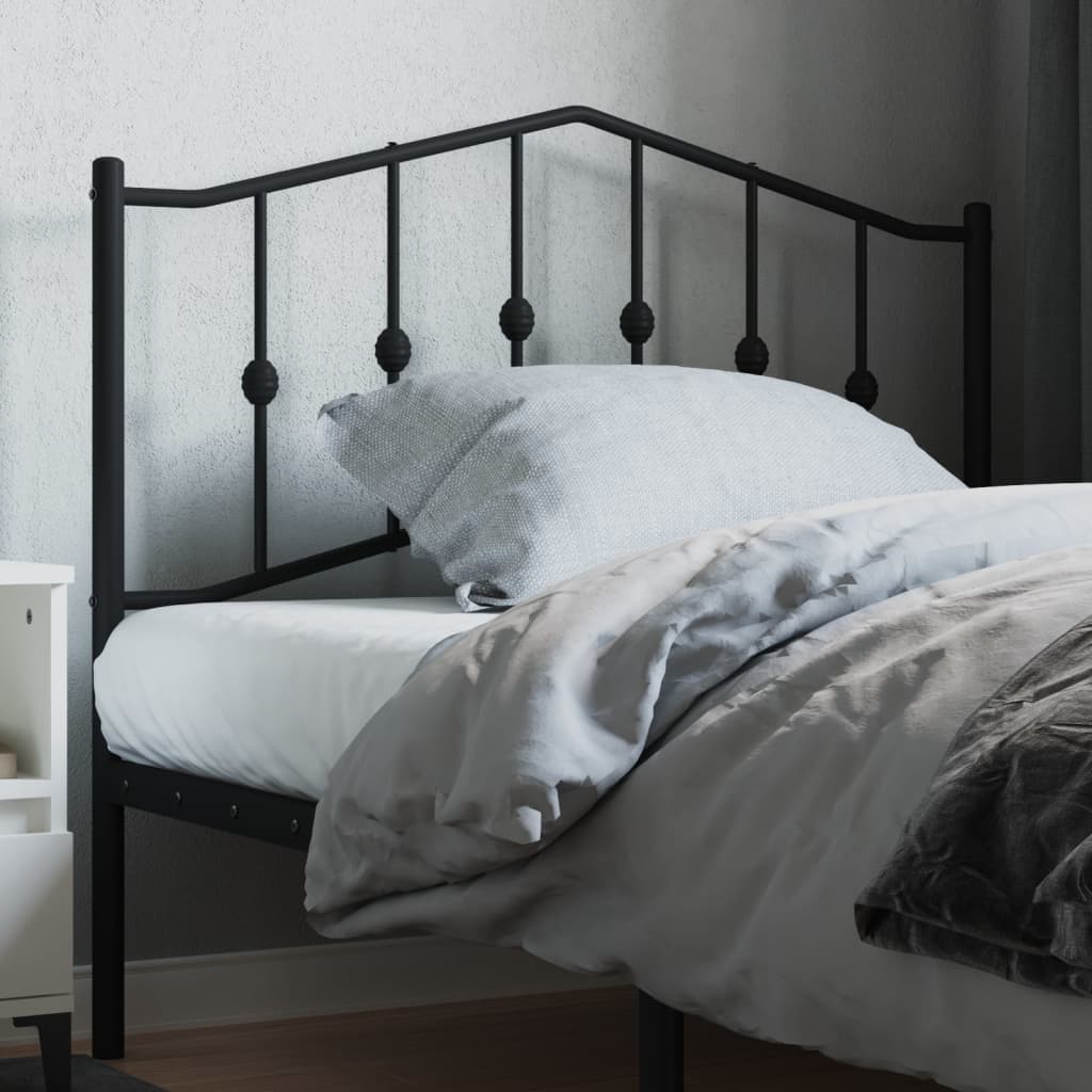 vidaXL Tăblie de pat metalică, negru, 107 cm vidaXL Tăblie de pat metalică, negru, 107 cm