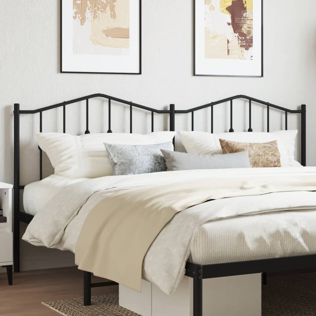 vidaXL Tăblie de pat metalică, negru, 160 cm vidaXL Tăblie de pat metalică, negru, 160 cm