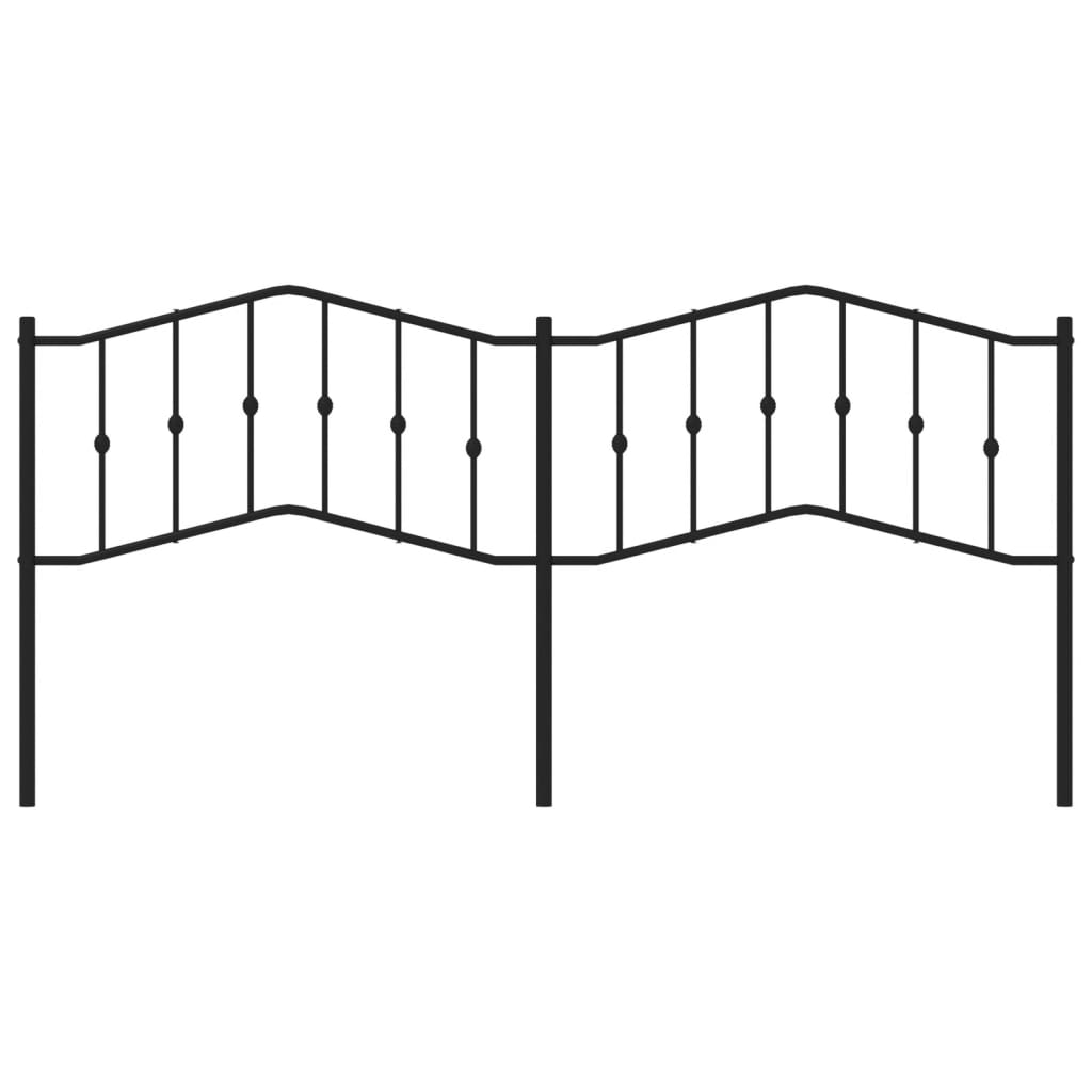 vidaXL Tăblie de pat metalică, negru, 200 cm