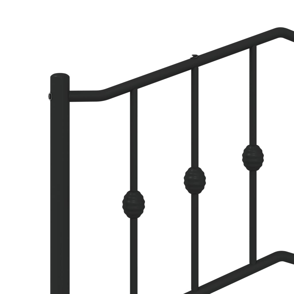 vidaXL Tăblie de pat metalică, negru, 200 cm