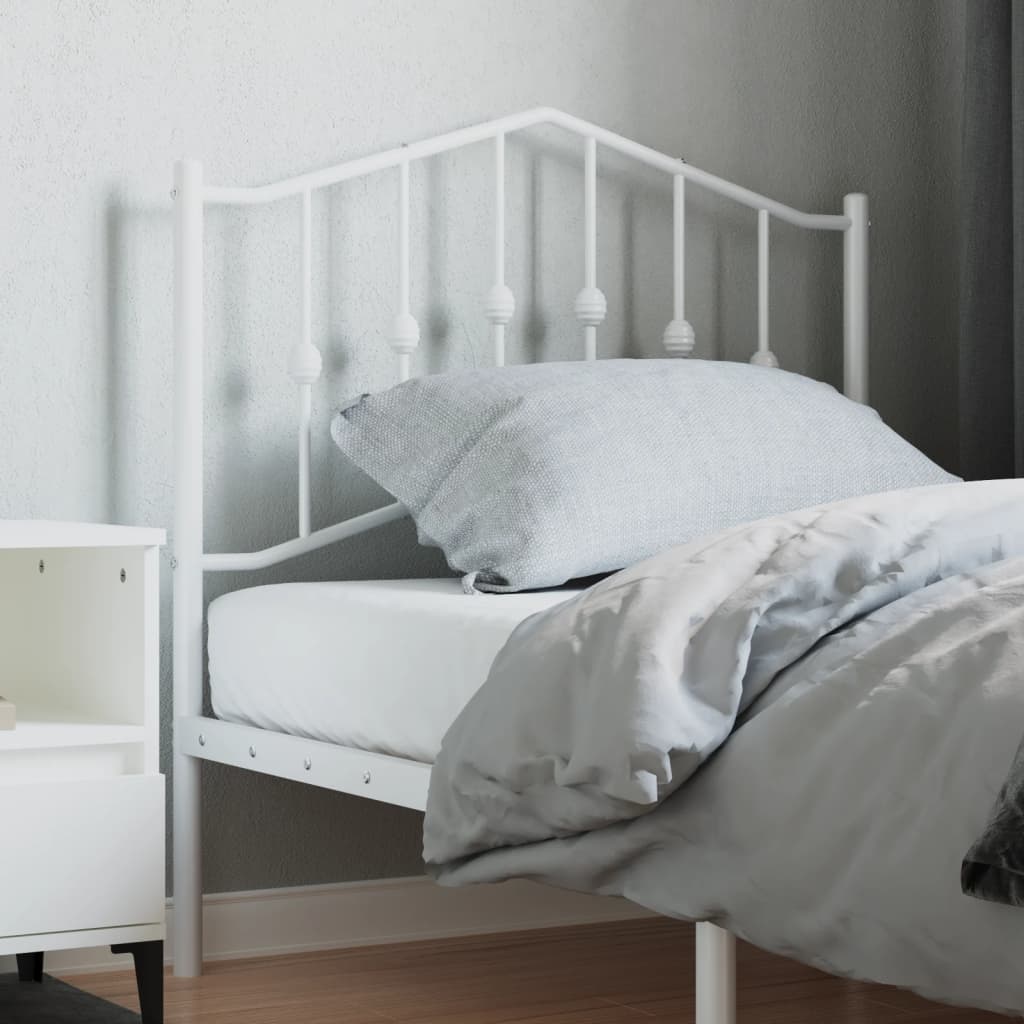vidaXL Tăblie de pat metalică, alb, 90 cm vidaXL Tăblie de pat metalică, alb, 90 cm