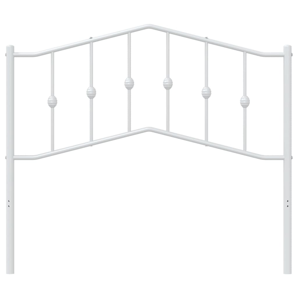 vidaXL Tăblie de pat metalică, alb, 107 cm