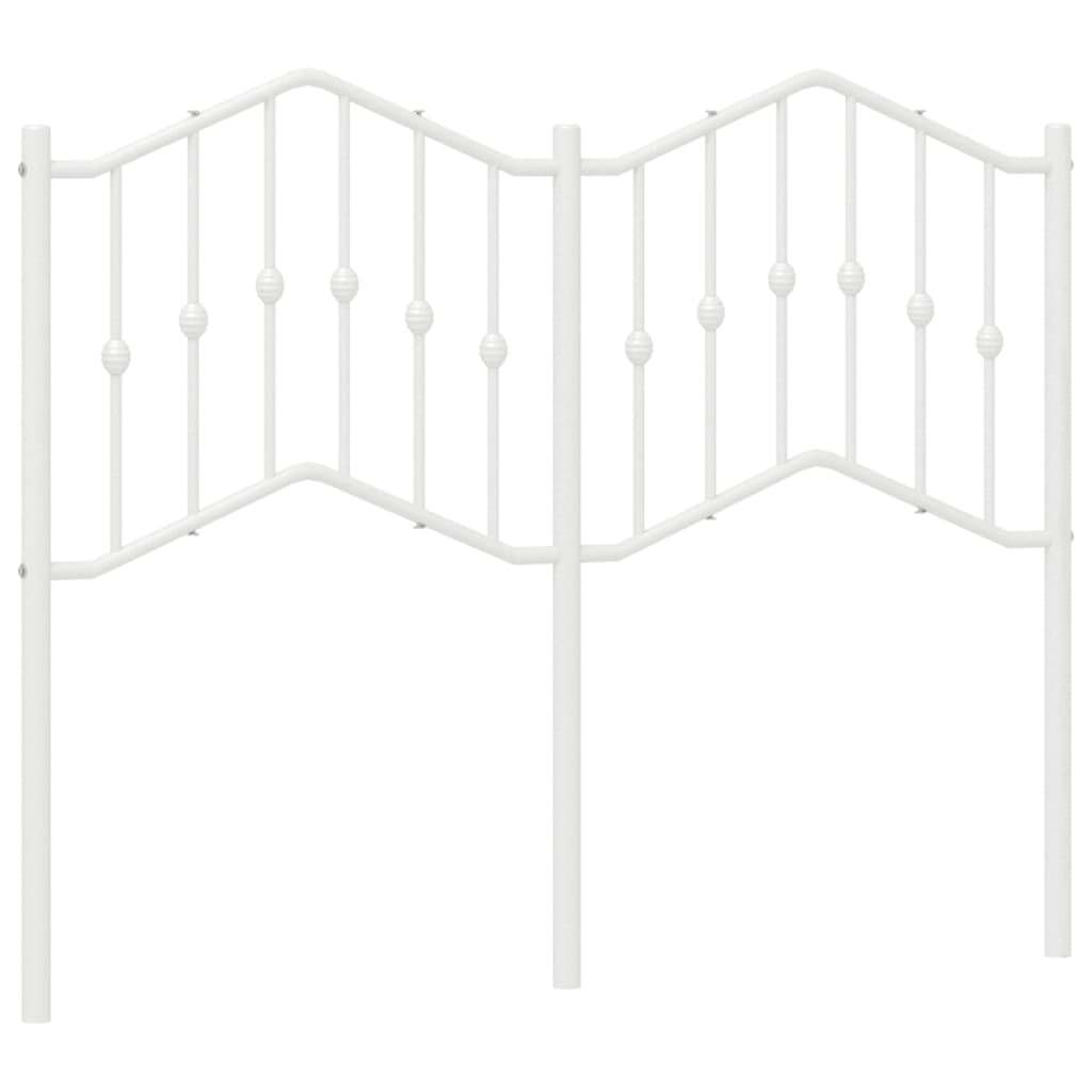 vidaXL Tăblie de pat metalică, alb, 120 cm