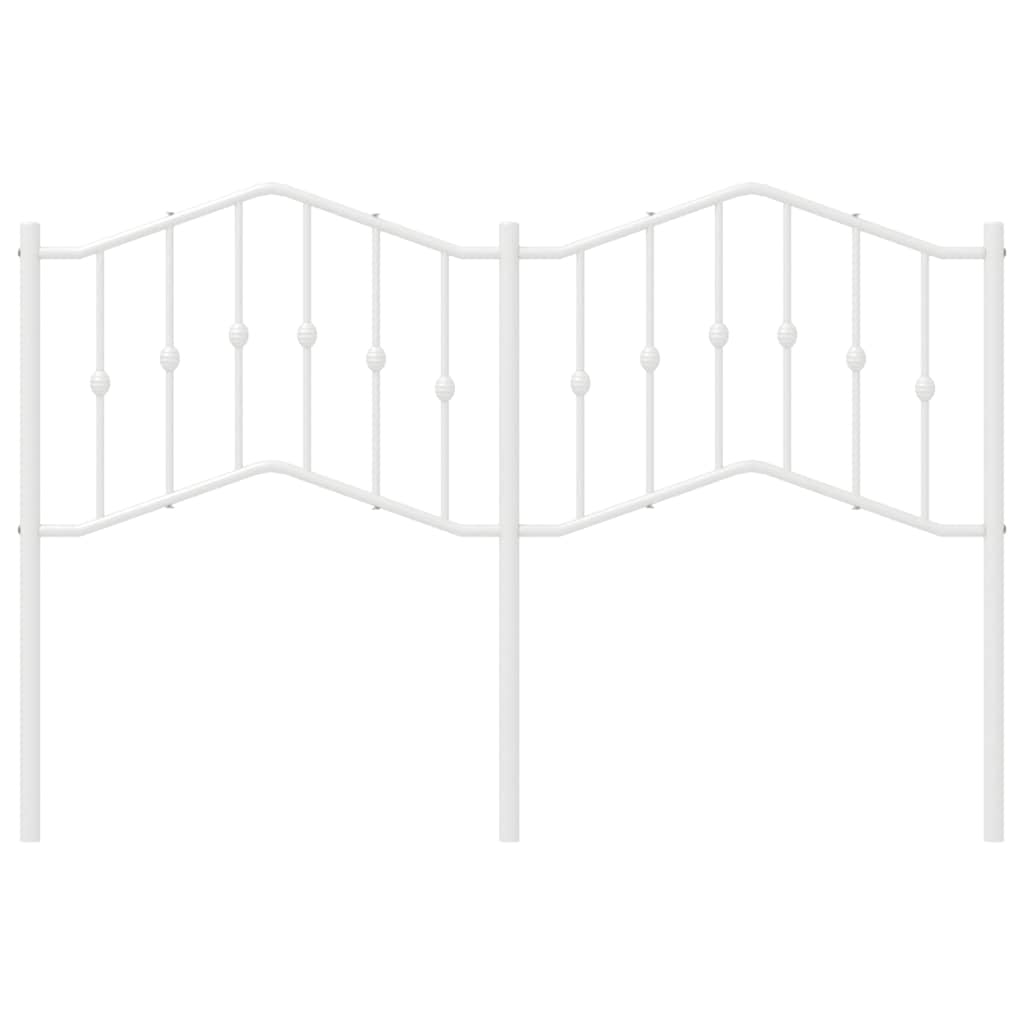 vidaXL Tăblie de pat metalică, alb, 135 cm