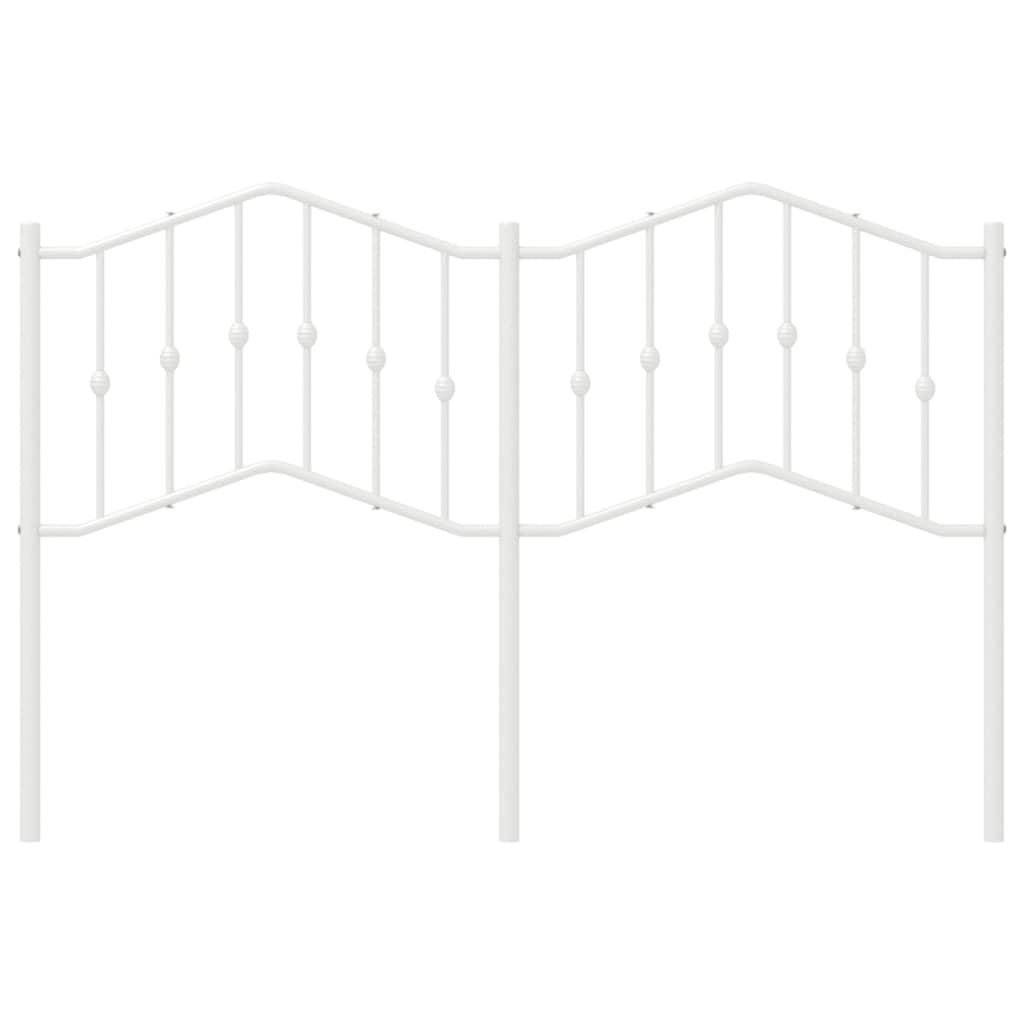 vidaXL Tăblie de pat metalică, alb, 140 cm