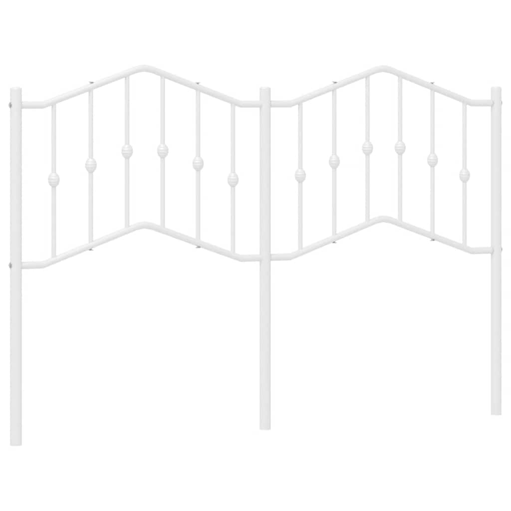 vidaXL Tăblie de pat metalică, alb, 150 cm