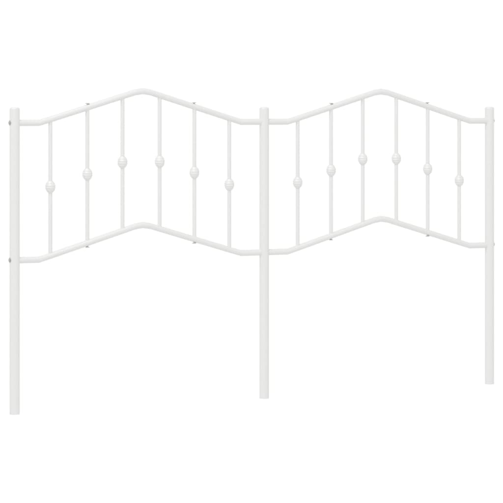 vidaXL Tăblie de pat metalică, alb, 160 cm