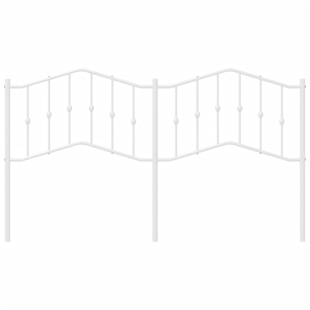 vidaXL Tăblie de pat metalică, alb, 160 cm