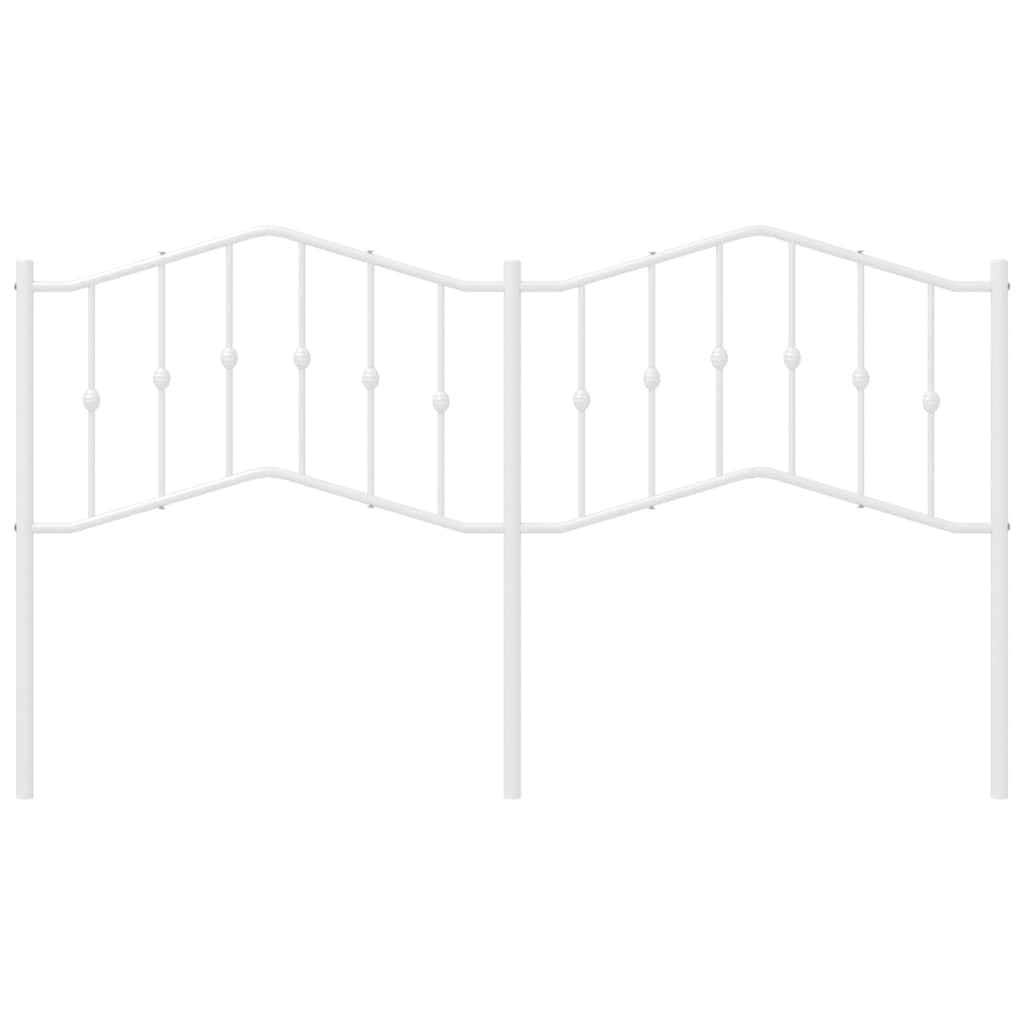 vidaXL Tăblie de pat metalică, alb, 180 cm