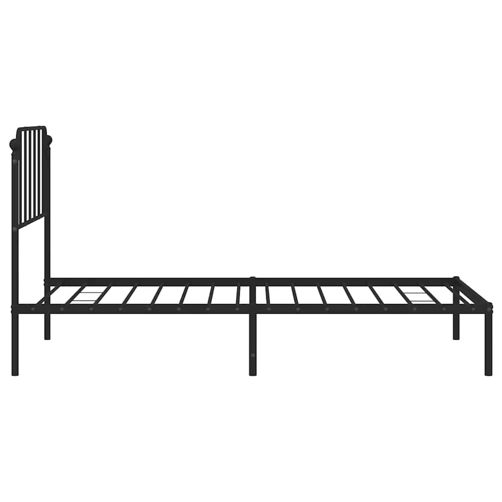 vidaXL Cadru de pat din metal cu tăblie, negru, 100x200 cm