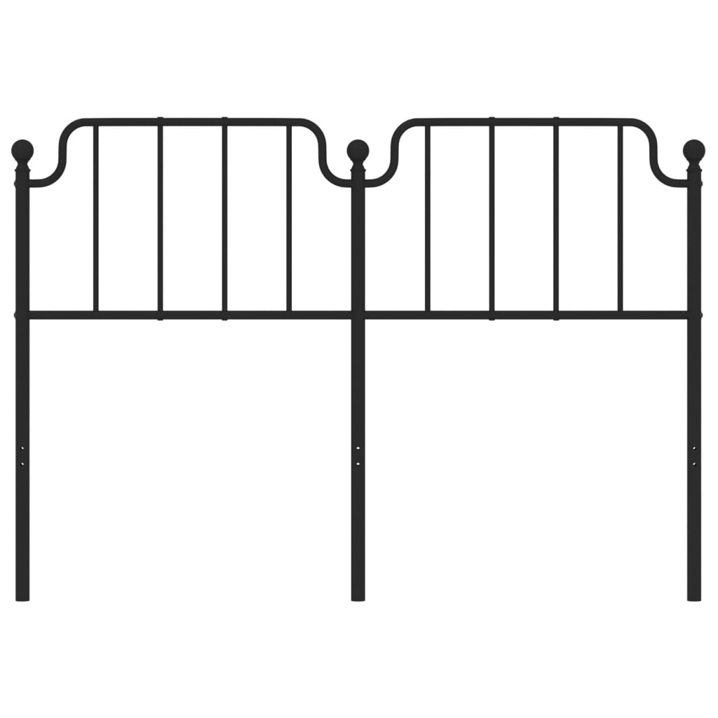 vidaXL Tăblie de pat metalică, negru, 140 cm