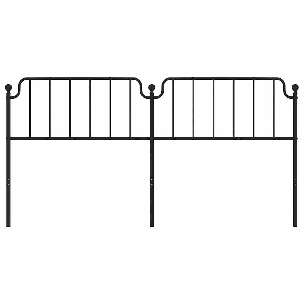 vidaXL Tăblie de pat metalică, negru, 193 cm