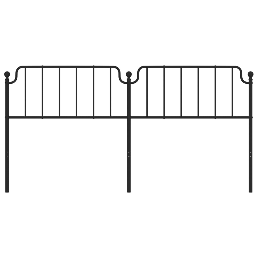 vidaXL Tăblie de pat metalică, negru, 200 cm