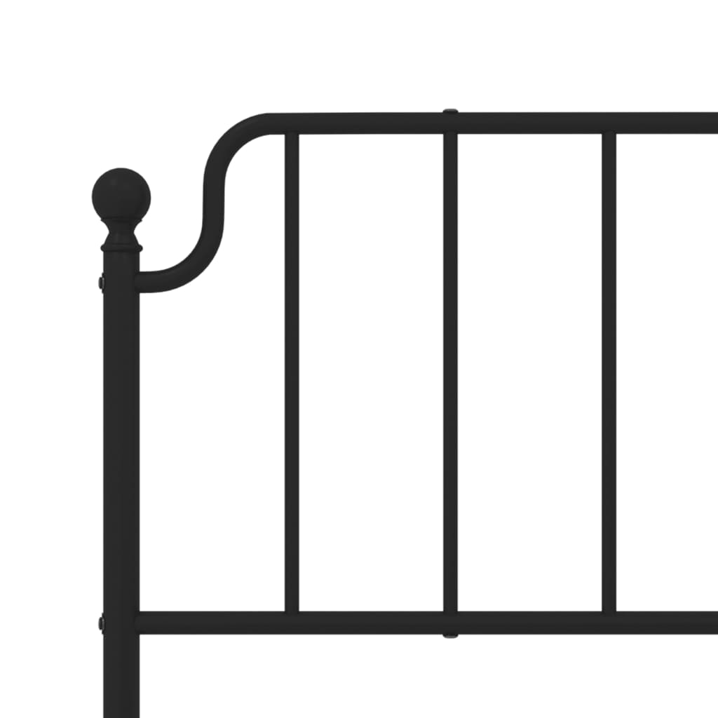 vidaXL Tăblie de pat metalică, negru, 200 cm