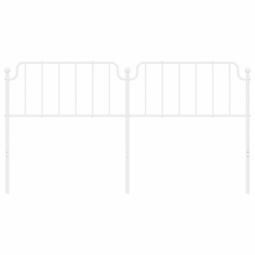 vidaXL Tăblie de pat metalică, alb, 180 cm