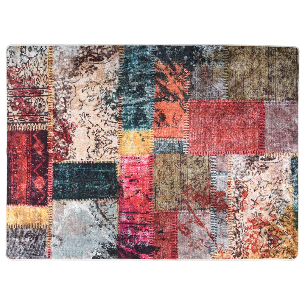 vidaXL Covor lavabil, mozaic multicolor, 150x230 cm, anti-alunecare vidaXL Covor lavabil, mozaic multicolor, 150x230 cm, anti-alunecare