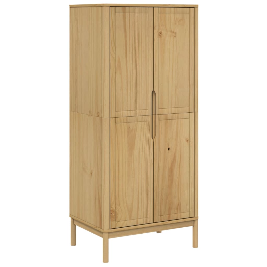 vidaXL Șifonier "FLORO", maro ceruit, 77x53x171 cm, lemn masiv pin