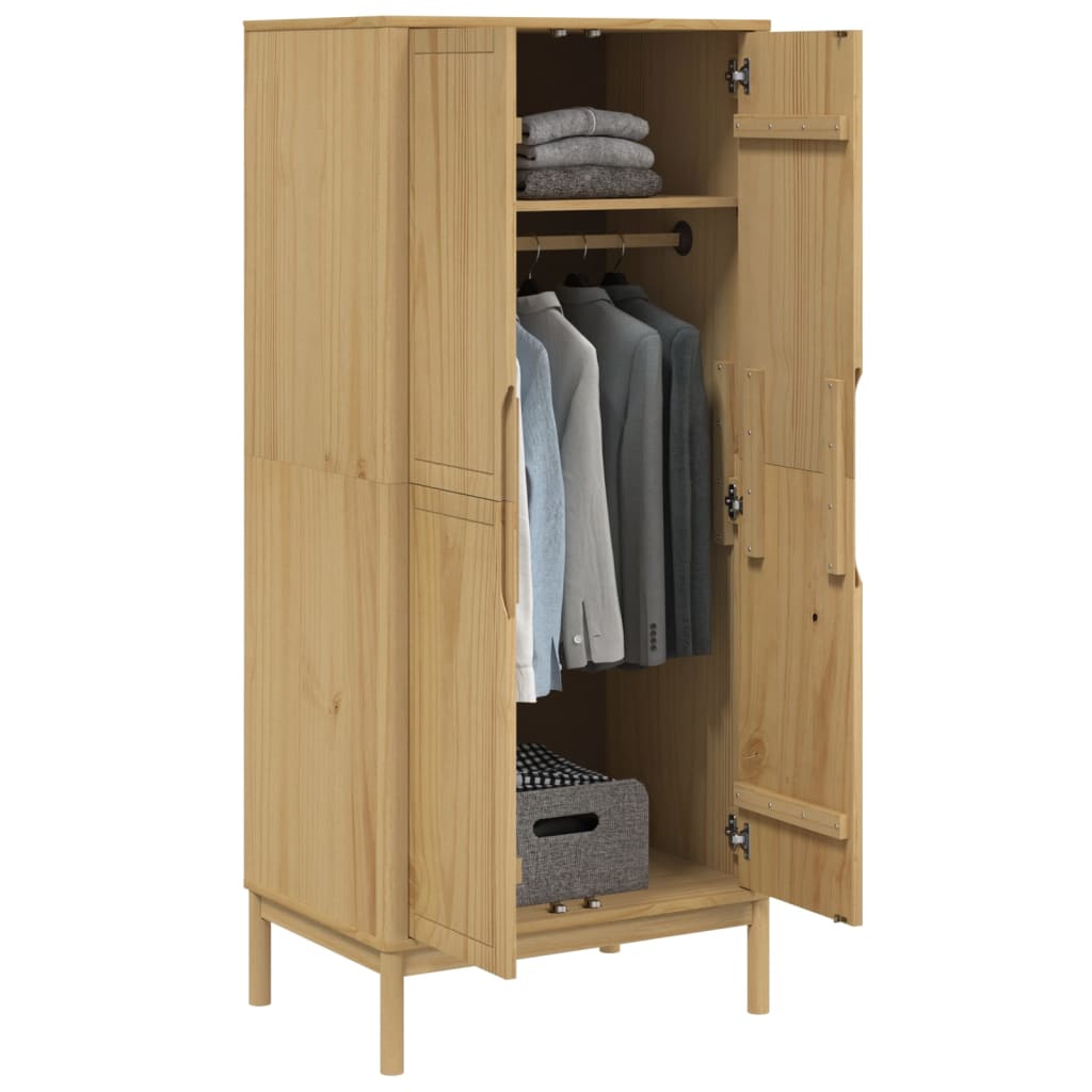 vidaXL Șifonier "FLORO", maro ceruit, 77x53x171 cm, lemn masiv pin
