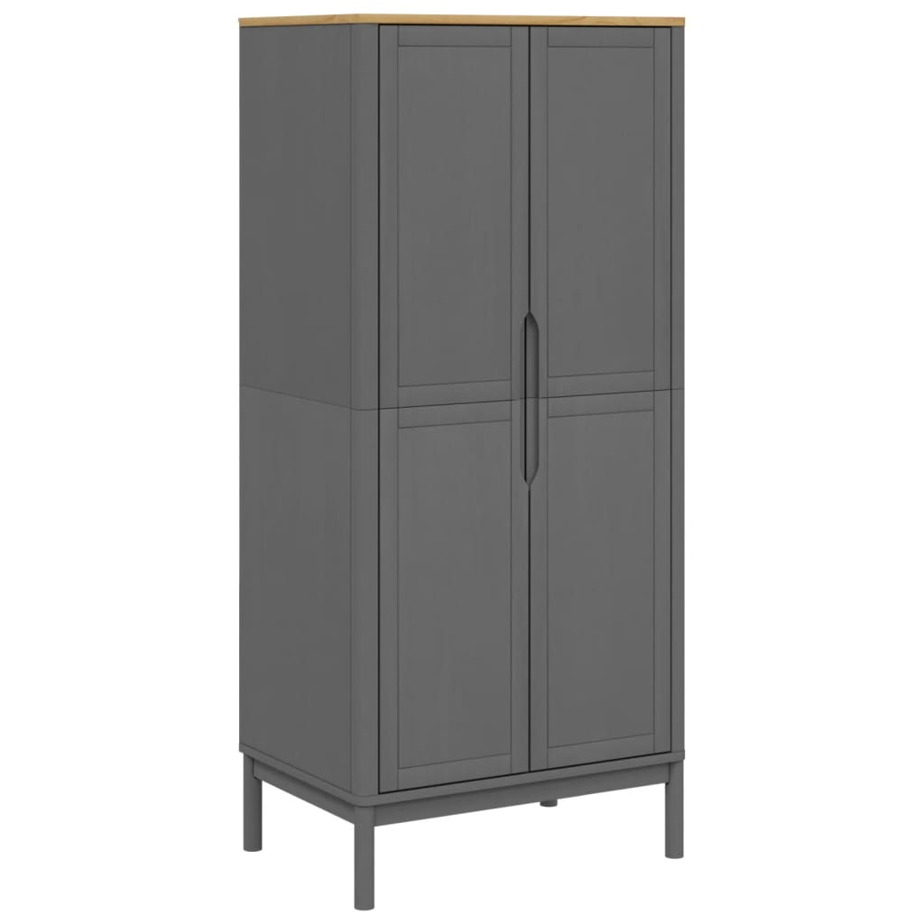 vidaXL Șifonier "FLORO", gri, 77x53x171 cm, lemn masiv pin vidaXL Șifonier "FLORO", gri, 77x53x171 cm, lemn masiv pin